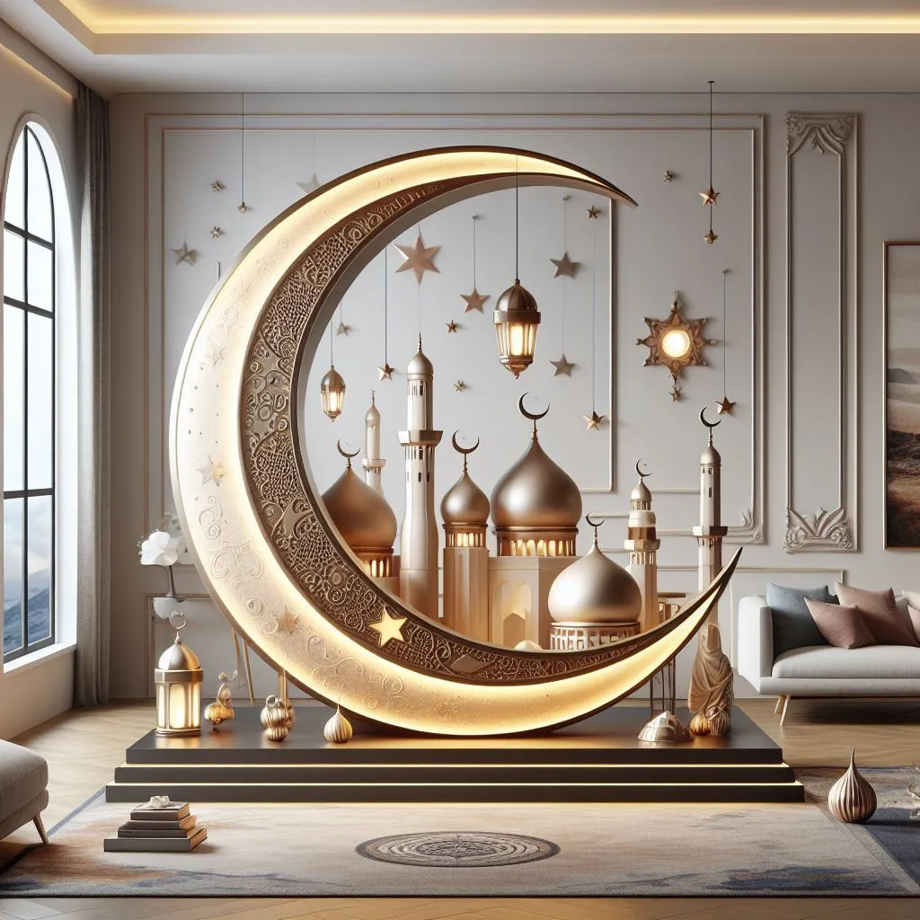 Ramadan crescent decor with pictures 3